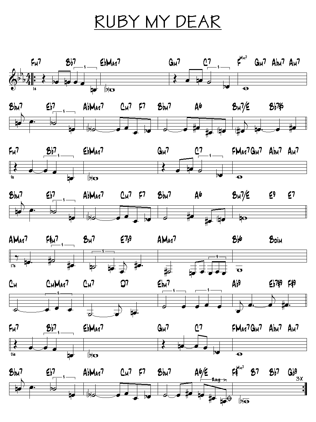 Ruby My Dear Chart